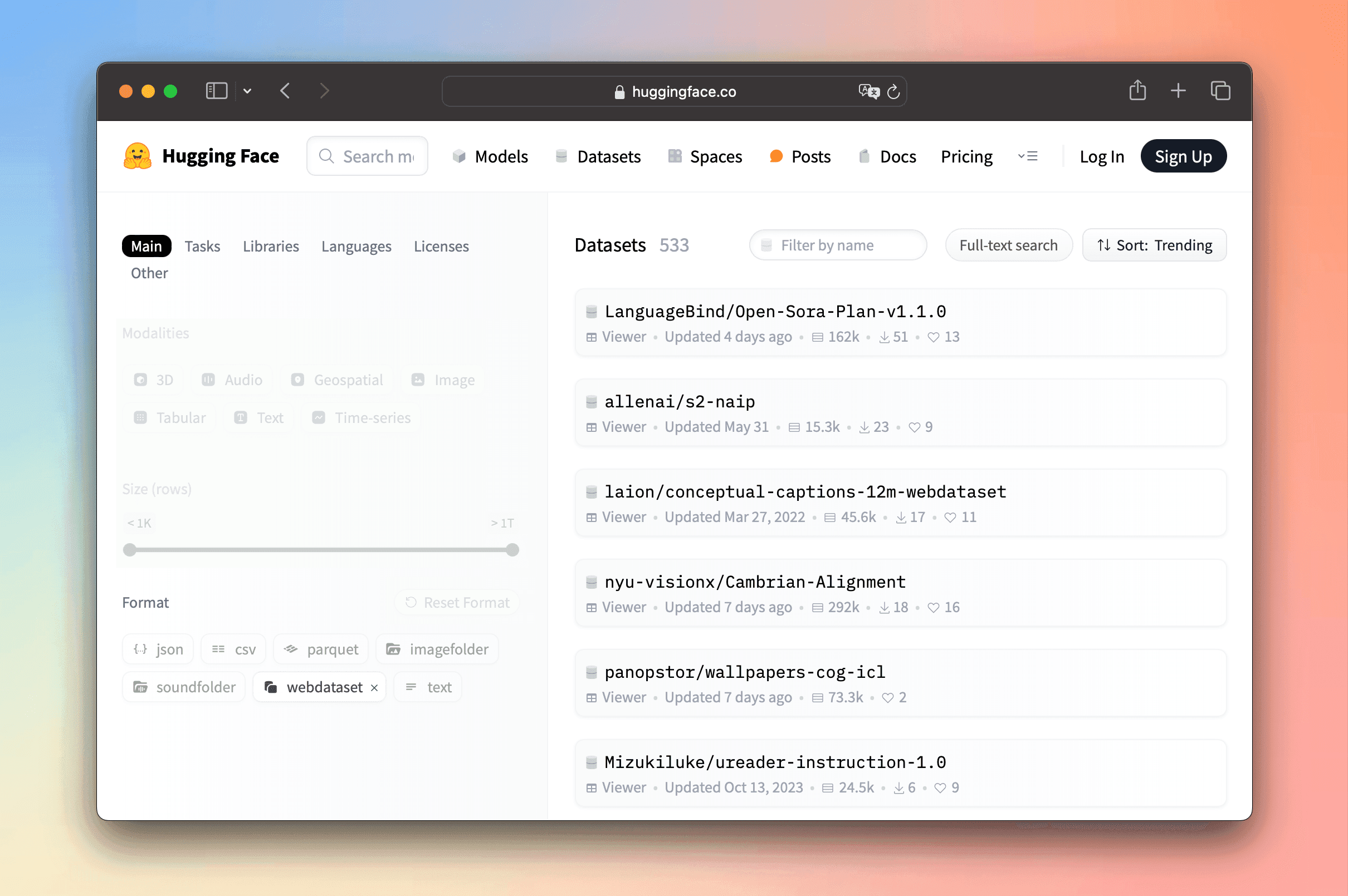 webdatasets