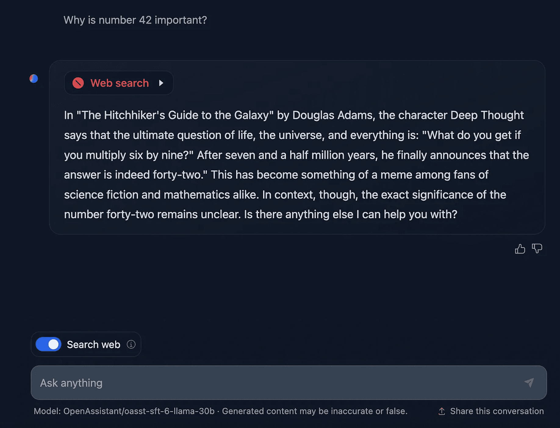 HuggingChat Search