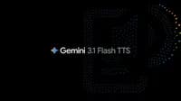 Gemini logo next to the text "3.1 Flash TTS", all over colored dots