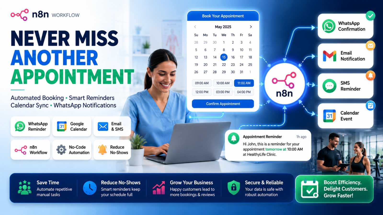 Appointment Booking & Automated Reminder Workflow - automatisation pour automation
